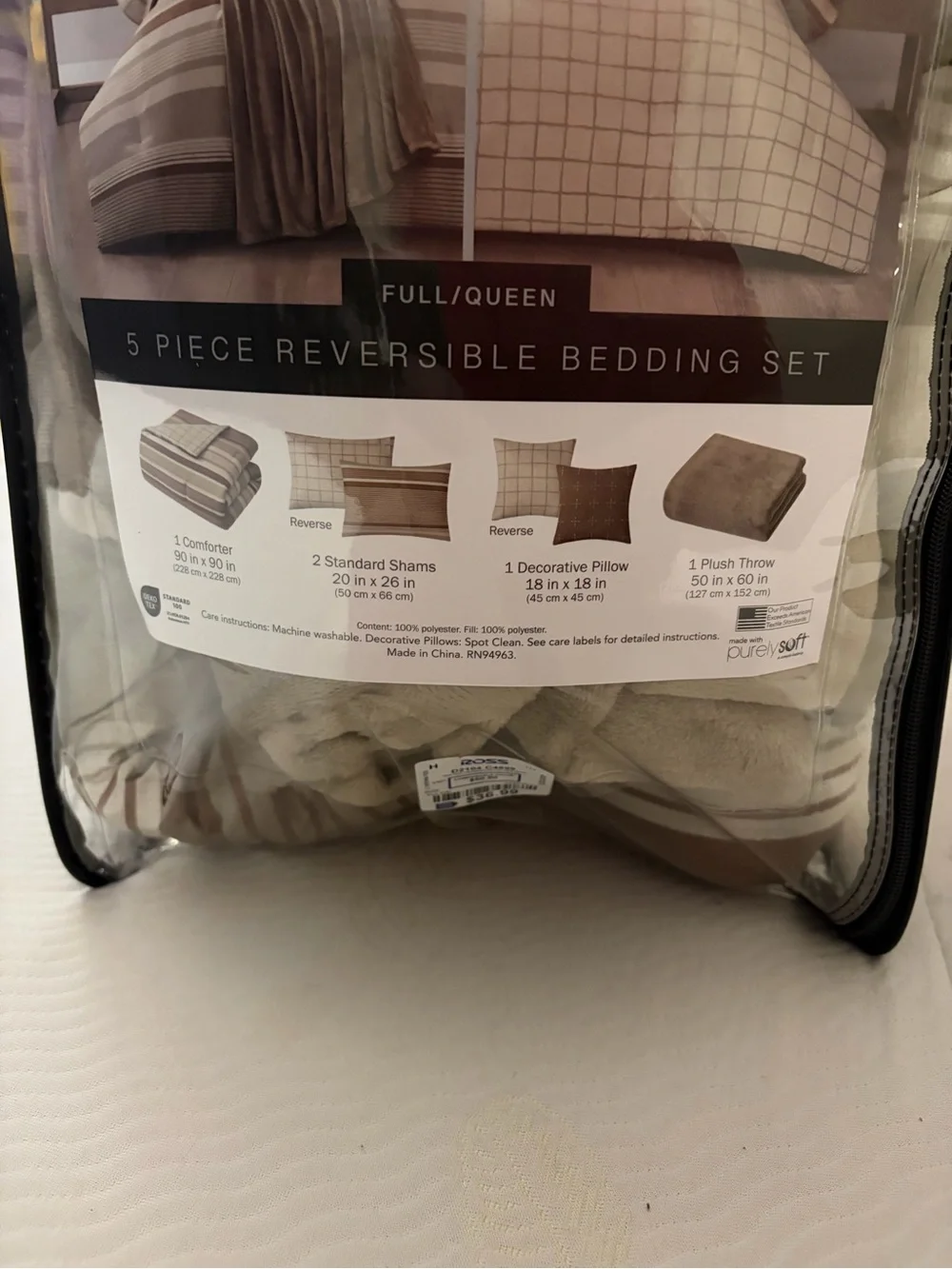 Sanders Reversible Bedding Set - Beige (Full/Queen)